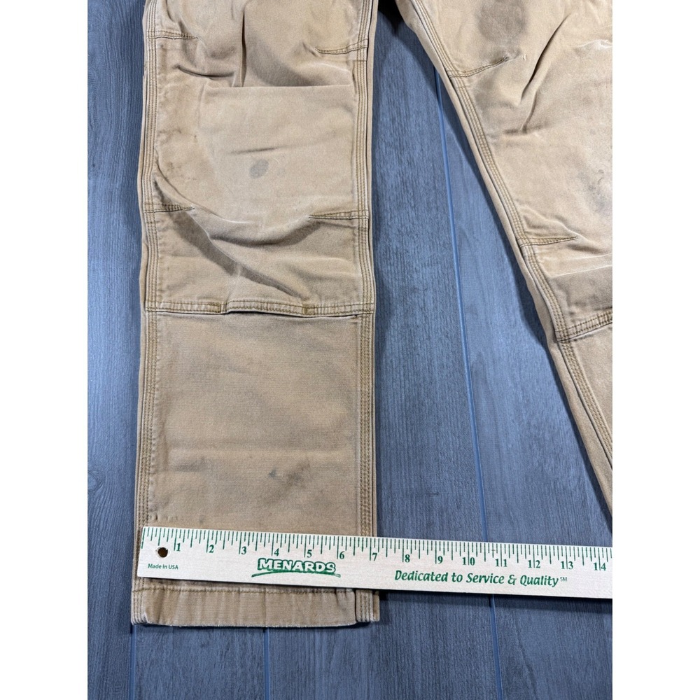 Carhartt Double Knee Work Pants 31x32 Tan Relaxed Fit Rugged Canvas Distressed - Picture 5 of 8
